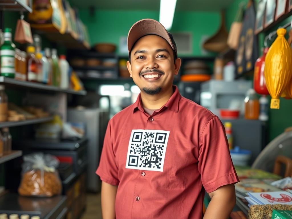 Foto pemilik UMKM yang sukses menggunakan pembayaran digital Foto pemilik UMKM yang sukses menggunakan pembayaran digital