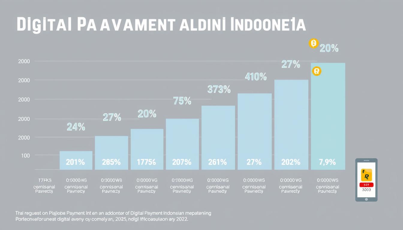 Grafik pertumbuhan penggunaan pembayaran digital di Indonesia